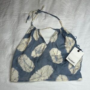 Pull&Bear Blue and White seashell Women's Top